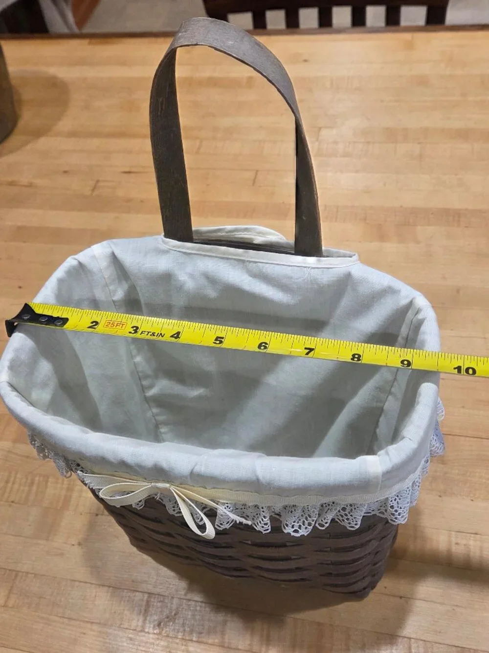 Vintage Pre Stamp Longaberger Hanging Mail Basket Weaver Initials